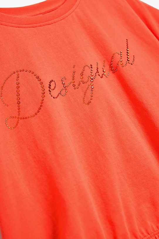 Otroška bombažna kratka majica Desigual 25SGTK11 oranžna