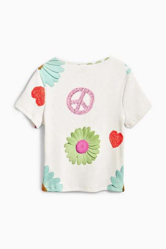 Fete Desigual tricou copii 25SGTK18 alb