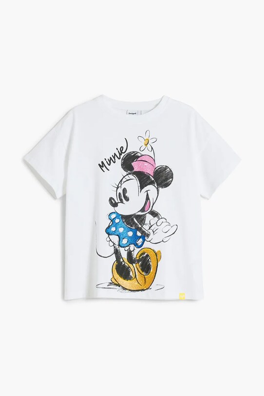 Desigual tricou de bumbac pentru copii x Disney 25SGTK19 alb SS25