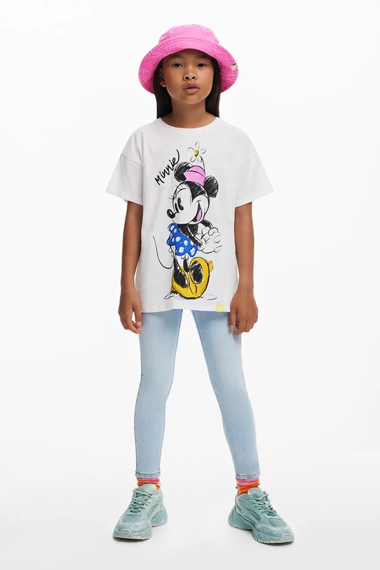 Otroška bombažna kratka majica Desigual x Disney 25SGTK19 bela