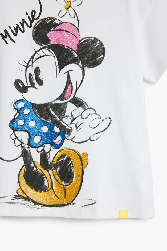 Otroška bombažna kratka majica Desigual x Disney bela 25SGTK19
