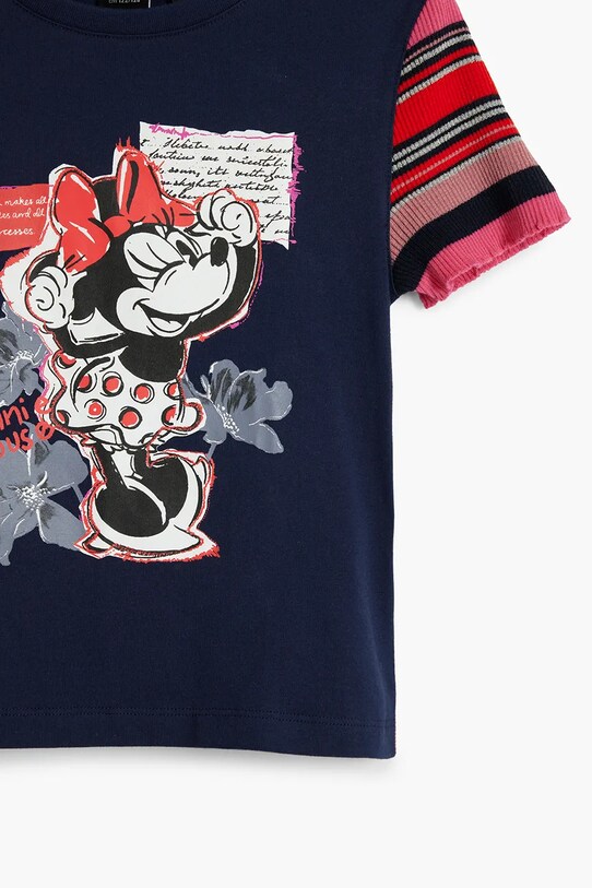 Desigual tricou de bumbac pentru copii x Disney bleumarin 25SGTK20