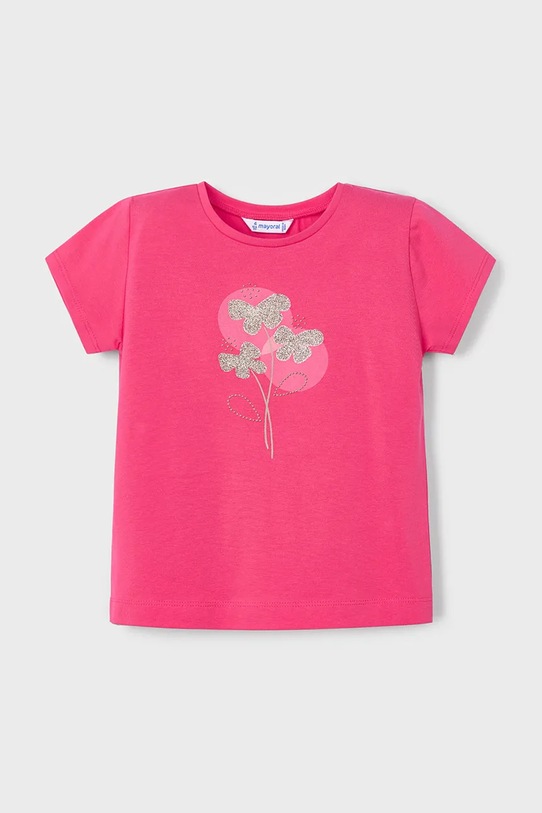 Mayoral t-shirt dziecięcy z elastanem różowy 174.6E.Mini.PPYA