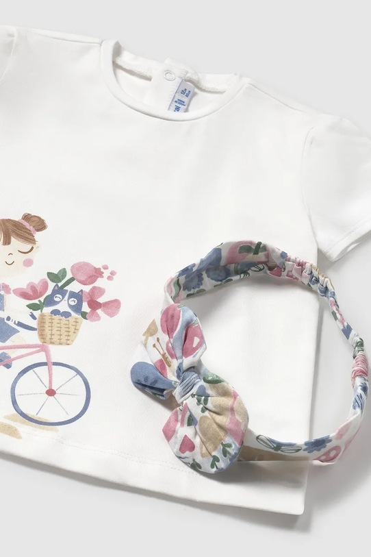 Dziewczynka Mayoral t-shirt dziecięcy 1044.4E.Baby.PPYA biały