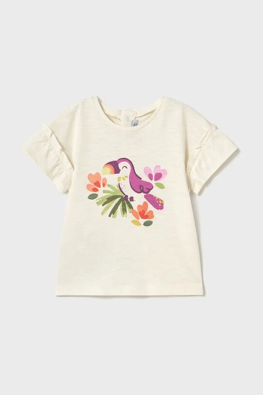 Mayoral t-shirt bawełniany dziecięcy 2-pack 1047.4H.Baby.PPYA fioletowy SS25