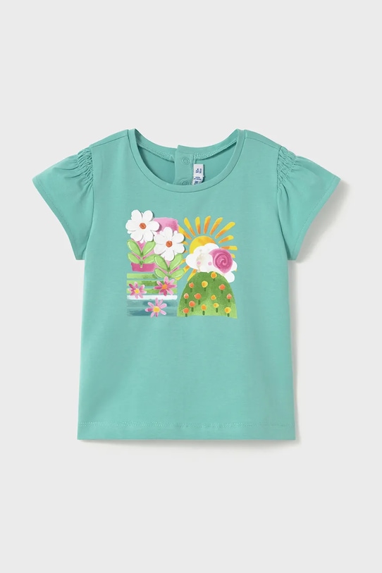 Otroška kratka majica Mayoral Z elastanom turkizna 1049.4M.Baby.PPYA