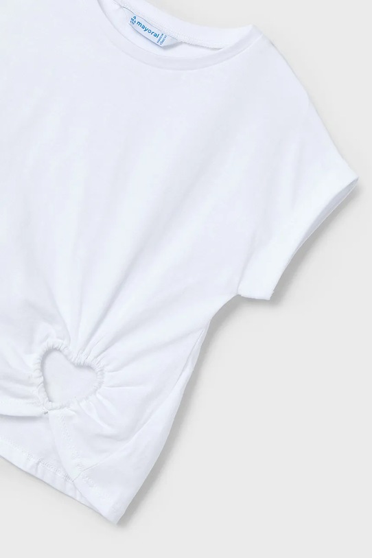 Mayoral t-shirt bawełniany dziecięcy biały 3006.6F.Mini.PPYA