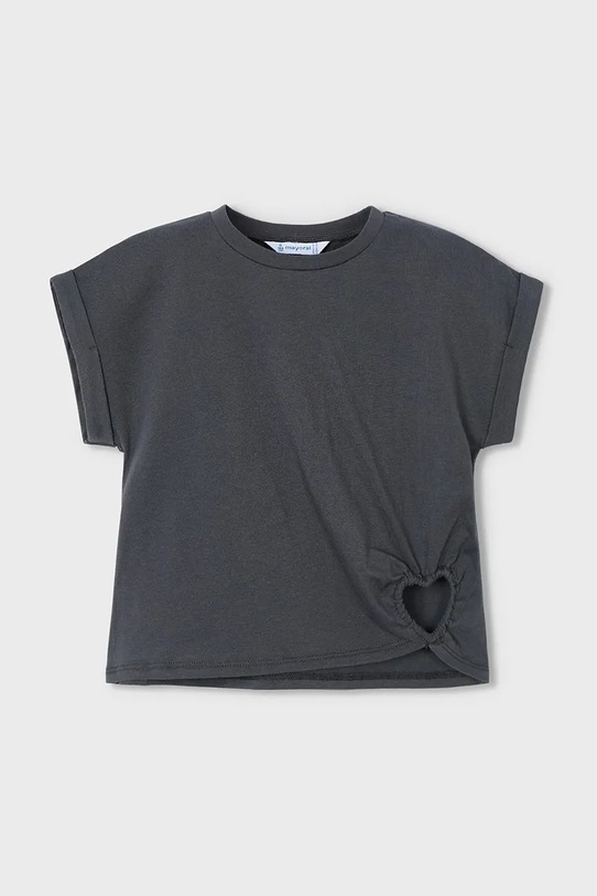 Dječja pamučna majica kratkih rukava Mayoral bez uzorka siva 3006.6F.Mini.PPYA