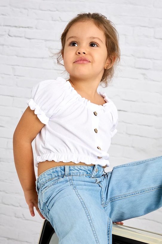 Dětská halenka Mayoral s elastanem bílá 3008.6G.Mini.PPYA