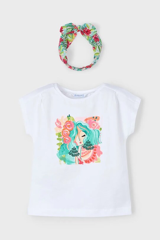 Mayoral t-shirt bawełniany dziecięcy nadruk różowy 3009.6H.Mini.PPYA