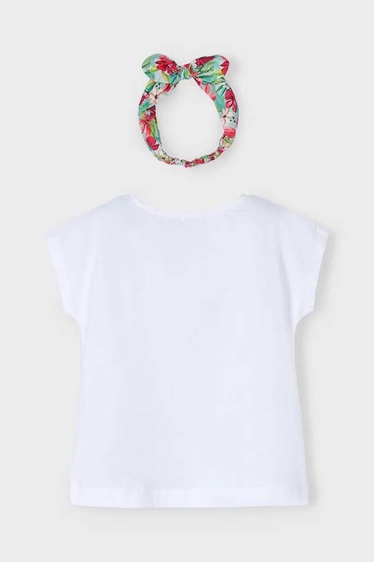 Mayoral t-shirt bawełniany dziecięcy 3009.6H.Mini.PPYA różowy SS25