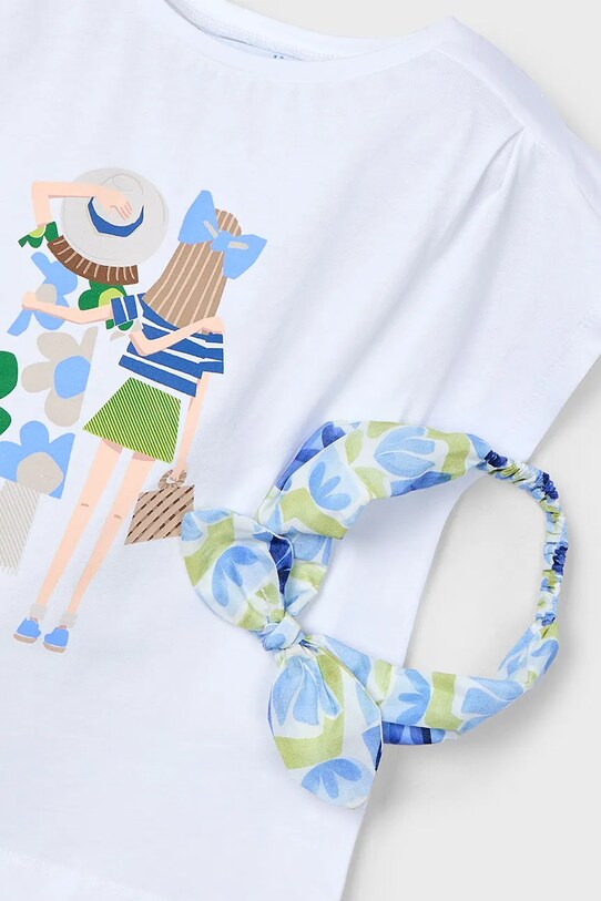 Fete Mayoral tricou de bumbac pentru copii 3009.6H.Mini.PPYA albastru