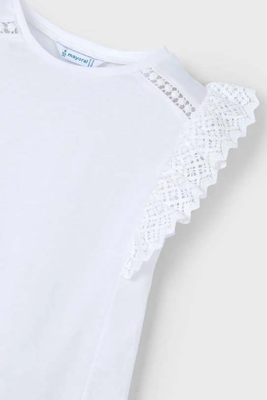 Mayoral t-shirt bawełniany dziecięcy biały 3010.6J.Mini.PPYA