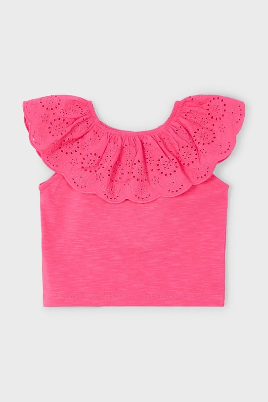 Mayoral tricou de bumbac pentru copii uni roz 3012.6K.Mini.PPYA