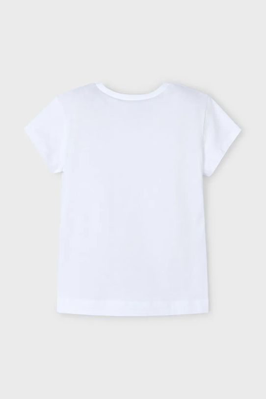 Mayoral t-shirt bawełniany dziecięcy 3014.6R.Mini.PPYA biały SS25