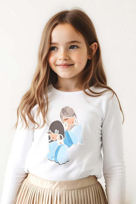 Mayoral longsleeve din bumbac pentru copii print albastru 3016.6G.Mini.PPYA