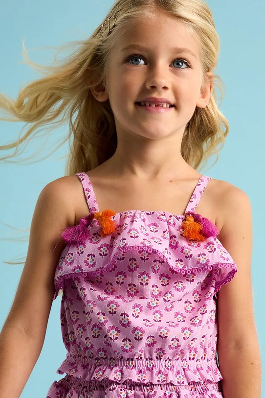 Mayoral top dziecięcy wzorzyste różowy 3186.6K.Mini.PPYA