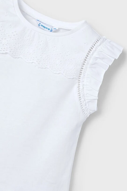 Mayoral tricou de bumbac pentru copii alb 3020.6L.Mini.PPYA