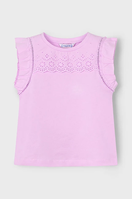 Mayoral tricou de bumbac pentru copii imprimeu roz 3020.6L.Mini.PPYA