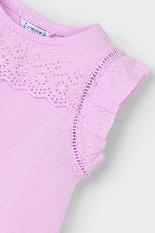 Fete Mayoral tricou de bumbac pentru copii 3020.6L.Mini.PPYA roz