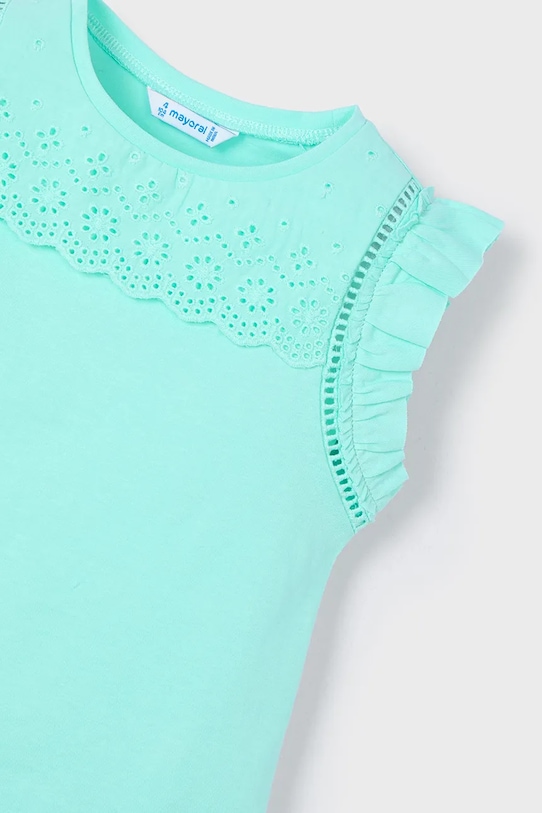 Fete Mayoral tricou de bumbac pentru copii 3020.6L.Mini.PPYA turcoaz
