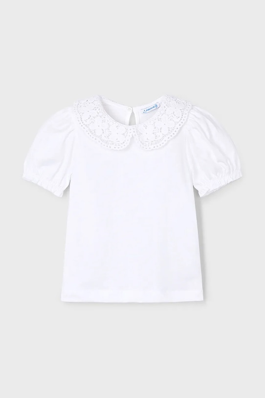 Mayoral t-shirt in cotone per bambini con colletto bianco 3055.6H.Mini.PPYA