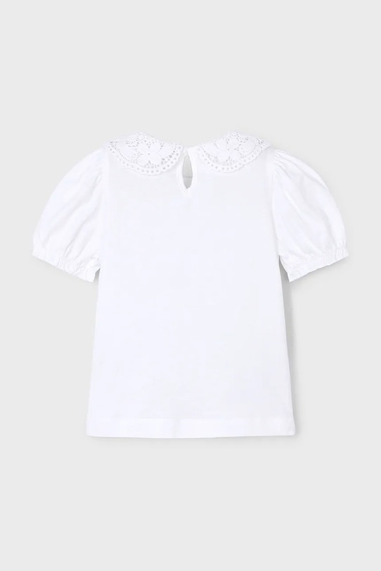 Mayoral tricou de bumbac pentru copii 3055.6H.Mini.PPYA alb SS25