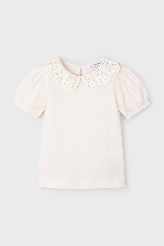 Dětské bavlněné tričko Mayoral 3055.6H.Mini.PPYA béžová SS25