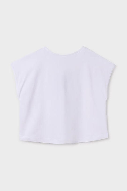 Dziewczynka Mayoral t-shirt bawełniany dziecięcy 6026.8E.Junior.PPYA biały