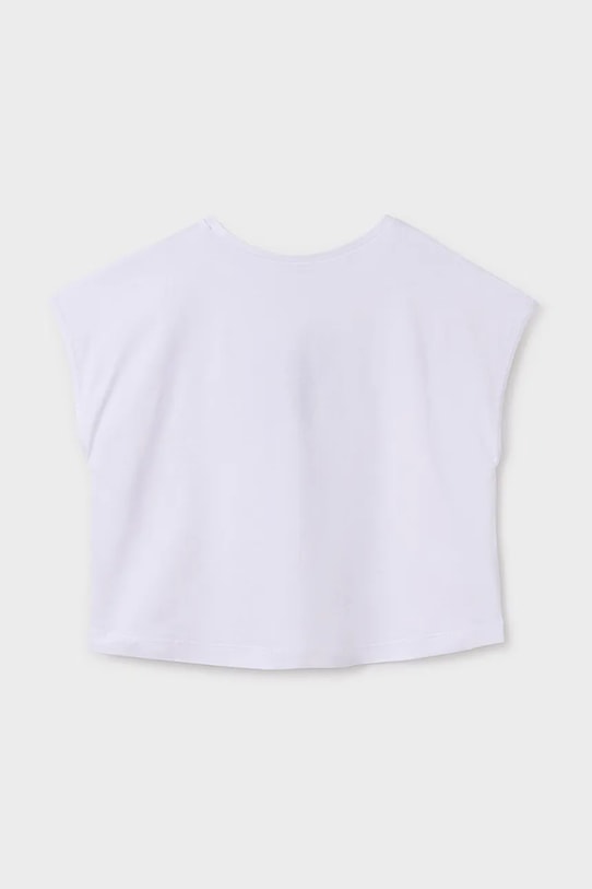 Девочка Детская хлопковая футболка Mayoral 6026.8E.Junior.PPYA белый