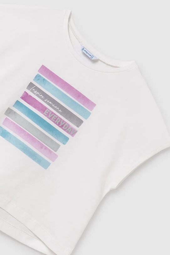 Девочка Детская хлопковая футболка Mayoral 6026.8E.Junior.PPYA фиолетовой