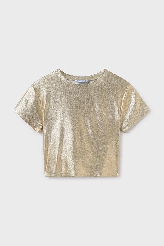 Mayoral t-shirt dziecięcy z elastanem złoty 6027.8B.Junior.PPYA