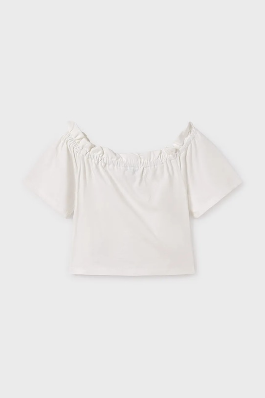 Dziewczynka Mayoral t-shirt bawełniany dziecięcy 6028.8E.Junior.PPYA beżowy