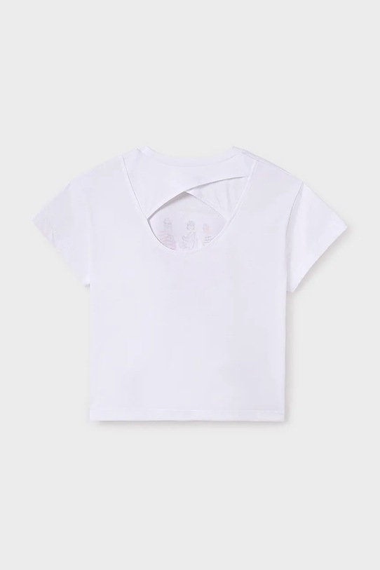 Dziewczynka Mayoral t-shirt bawełniany dziecięcy 6030.8D.Junior.PPYA biały