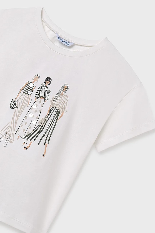 DÍVKA Dětské bavlněné tričko Mayoral 6030.8D.Junior.PPYA šedá