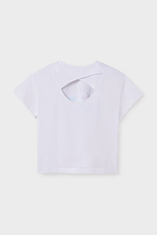 Mayoral t-shirt bawełniany dziecięcy 6030.8D.Junior.PPYA turkusowy SS25