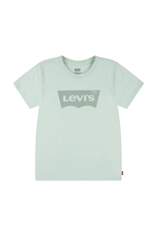 Otroška bombažna kratka majica Levi's BATWING TEE Okrogel zelena 4EK825