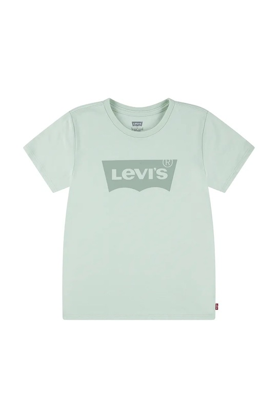Otroška bombažna kratka majica Levi's BATWING TEE Okrogel zelena 4EK825