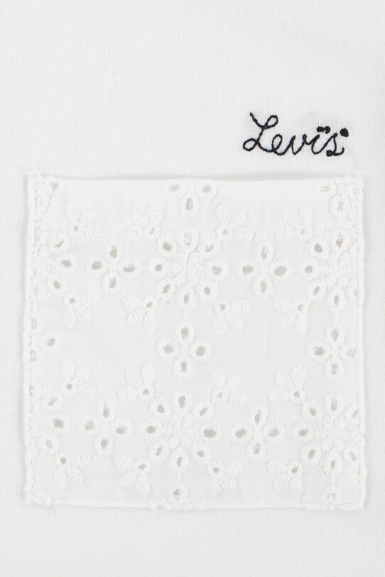 DÍVKA Dětské tričko Levi's ROLL CUFF MEET AND GREET T 4EM166 bílá