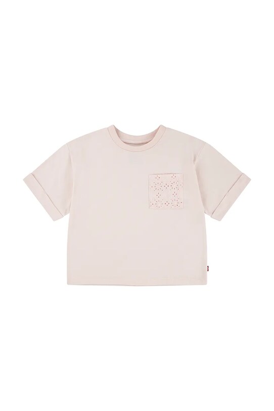 Levi's tricou copii ROLL CUFF MEET AND GREET T uni roz 4EM166