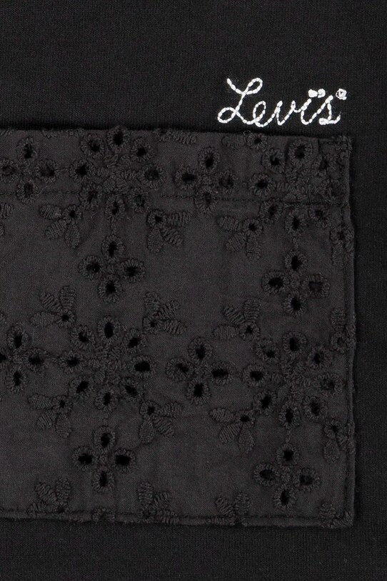 Девочка Детская футболка Levi's ROLL CUFF MEET AND GREET T 4EM166 чёрный