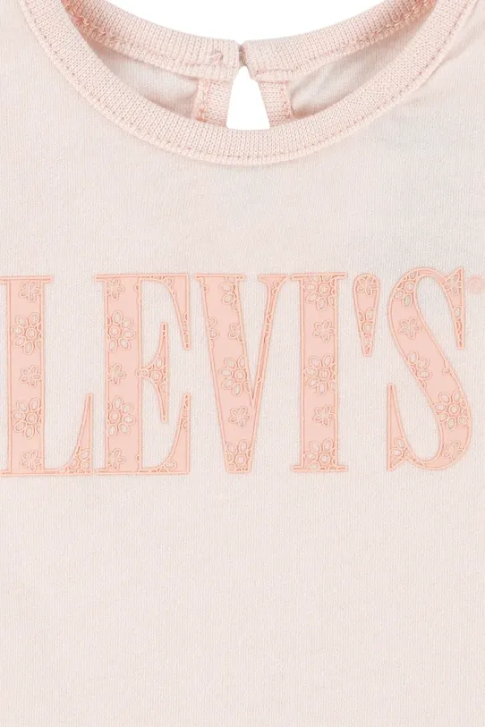 Футболка для младенцев Levi's SS SMOCKED SLV TEE розовый 1EM183