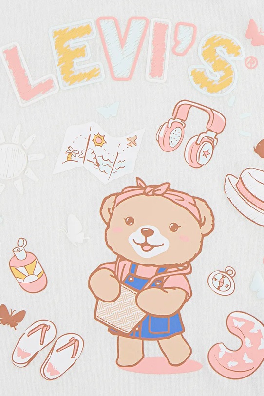 Levi's maglieta neonato/a LIV SS SMOCKED SLV TEE beige 1EM401