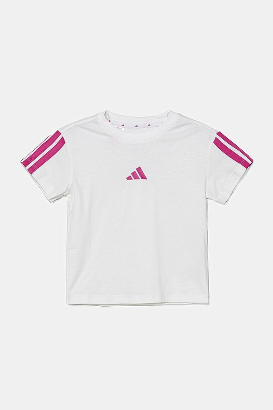 adidas tricou de bumbac pentru copii JN6494 alb SS25
