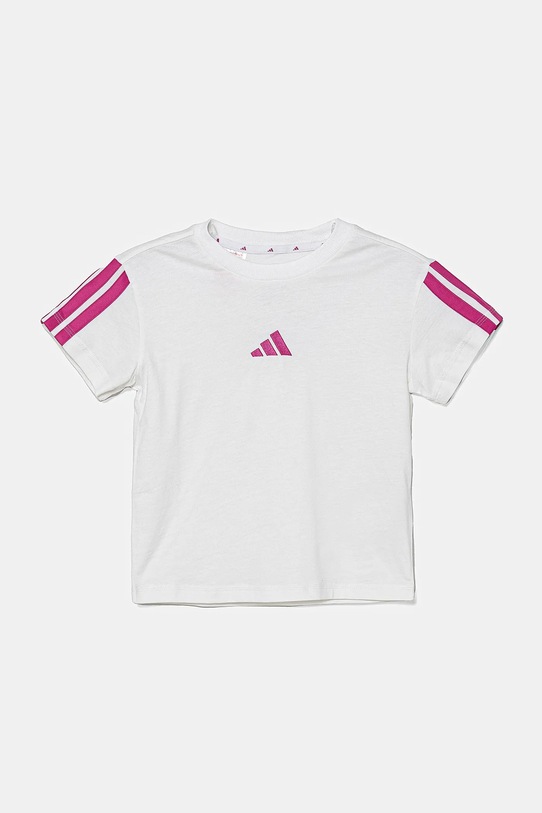 adidas t-shirt bawełniany dziecięcy JN6494 biały SS25
