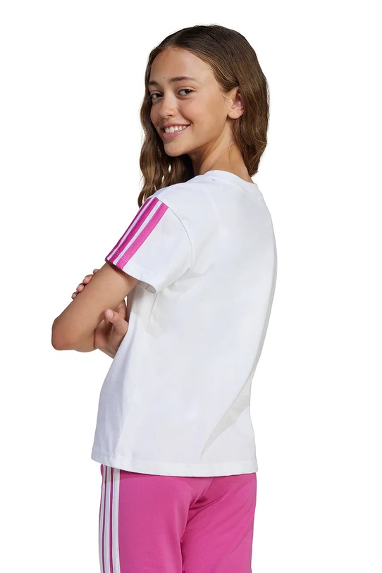 adidas t-shirt bawełniany dziecięcy JN6494 biały