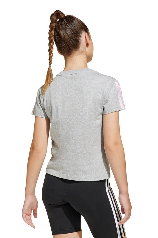 Otroška bombažna kratka majica adidas JJ0944 siva