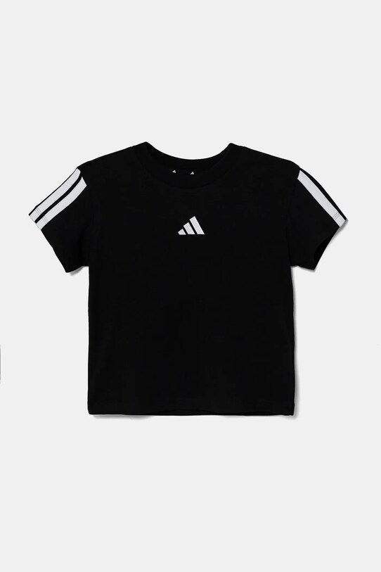 Дитяча бавовняна футболка adidas JJ0946 чорний SS25