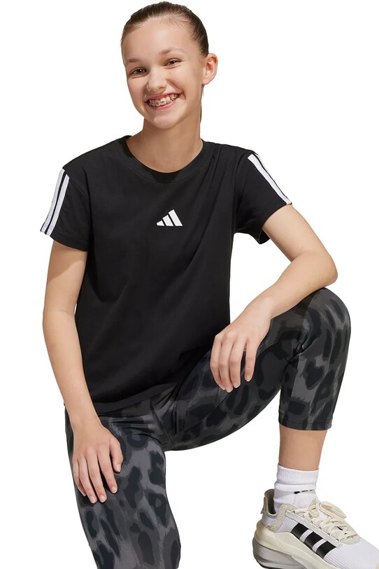 Дитяча бавовняна футболка adidas JJ0946