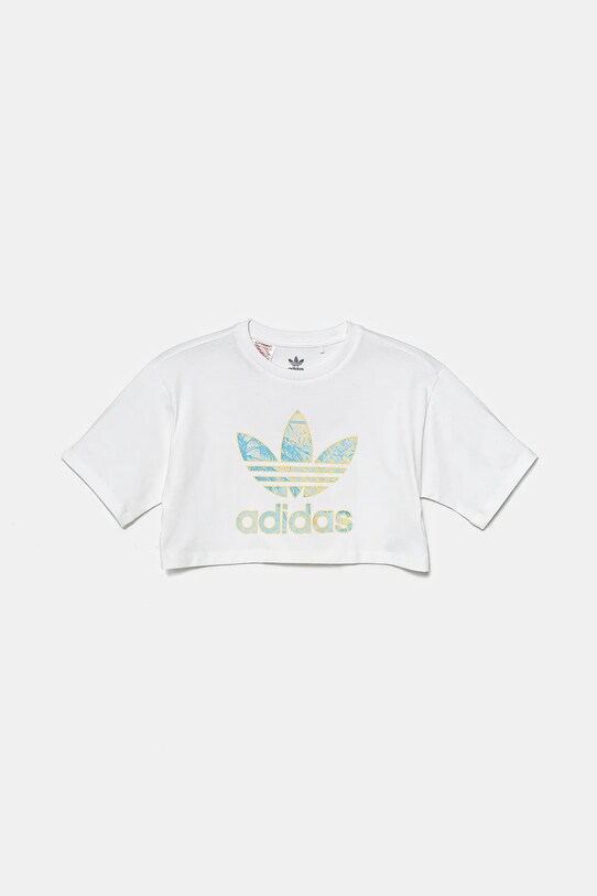adidas Originals tricou de bumbac pentru copii JD2947 alb SS25
